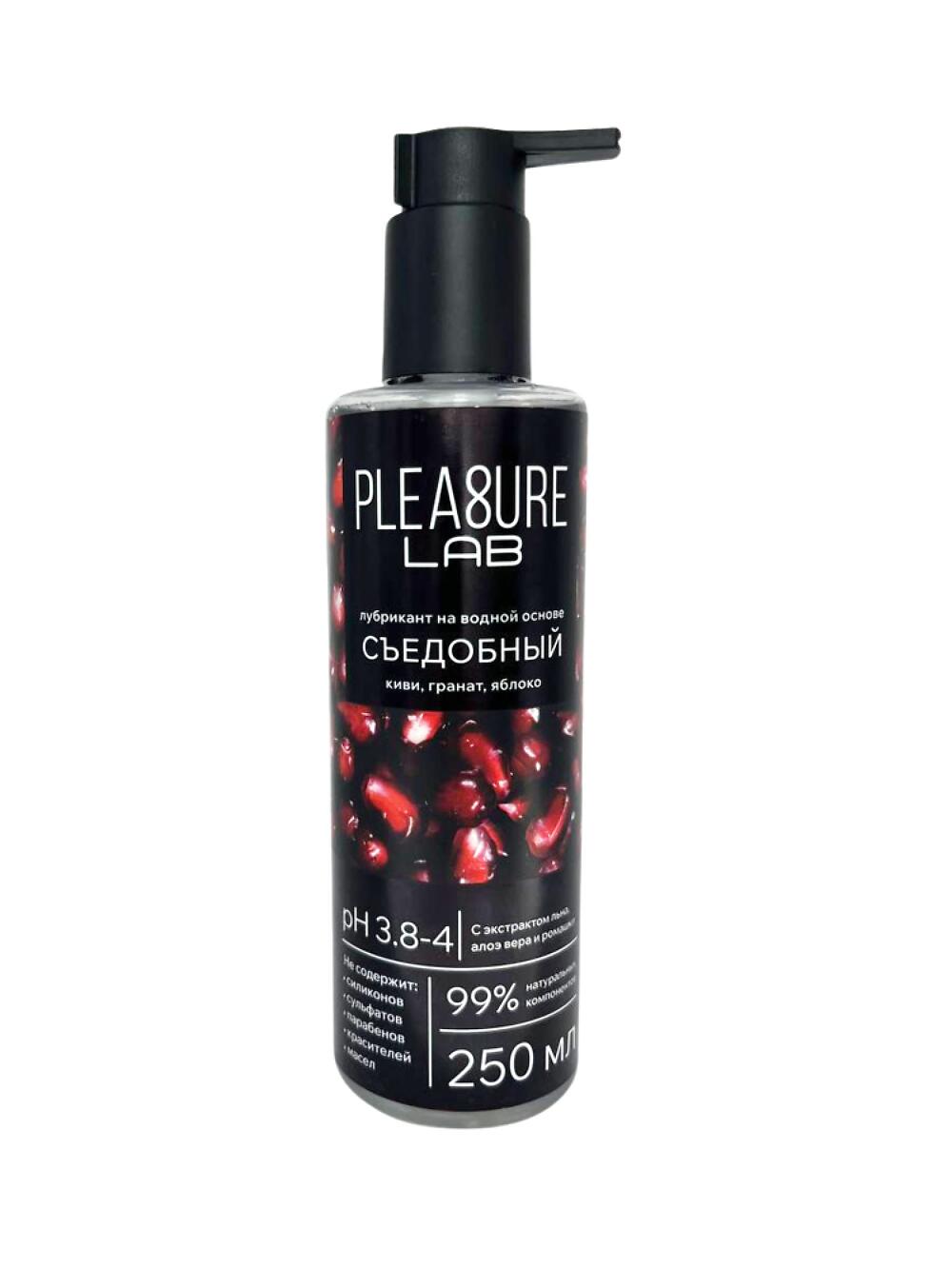 Фотография Съедобный Лубрикант на Водной Основе Pleasure Lab Киви, гранат, яблоко. 250 мл