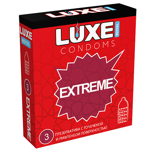 Презервативы текстурированные с точечной и рефленой поверхностью LUXE ROYAL Extreme