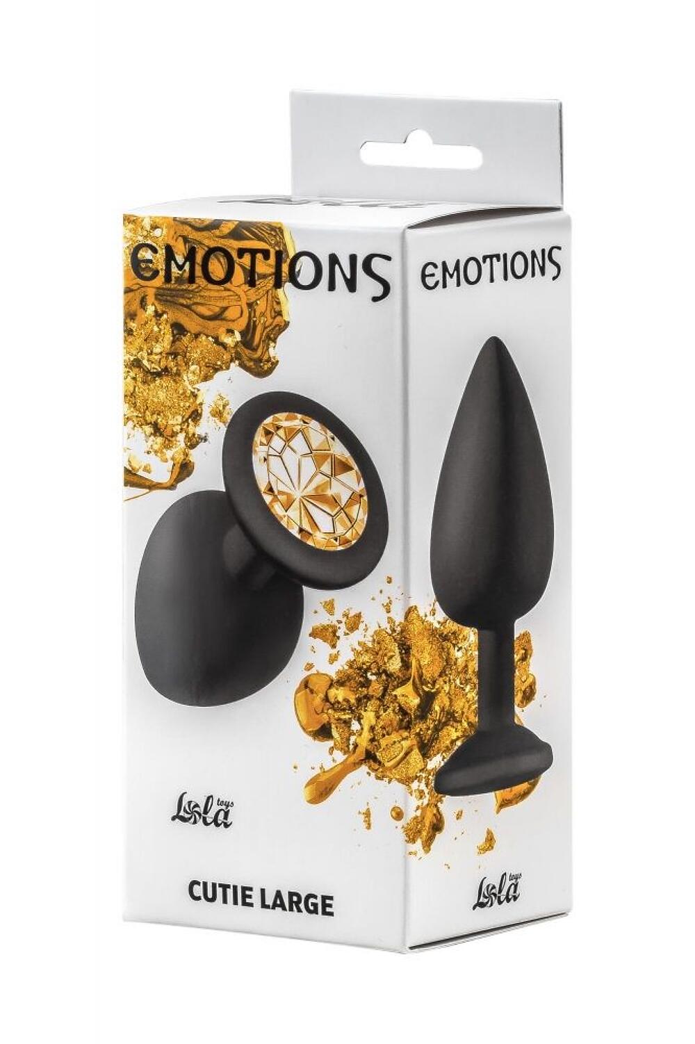 Фотография Анальная пробка Emotions Cutie Large Black golden crystal