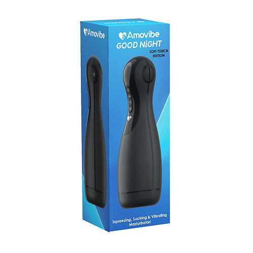 Инновационный мастурбатор Good night (soft-touch) с имитацией орального секса (черный)