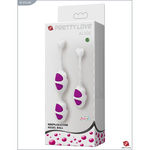 Набор шариков, 2 вида, силикон, водонепроницаемые, бело-фиолетовые