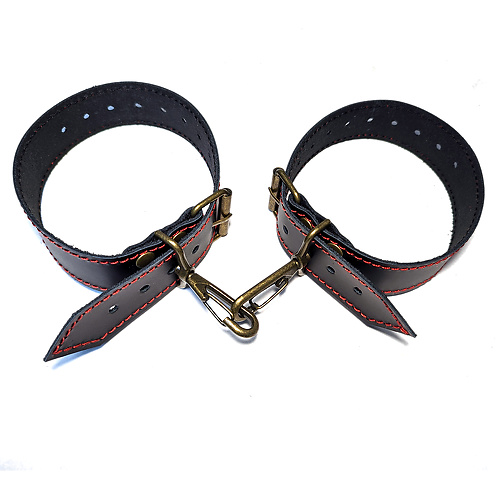 Наручники универсальные кожаные чёрные