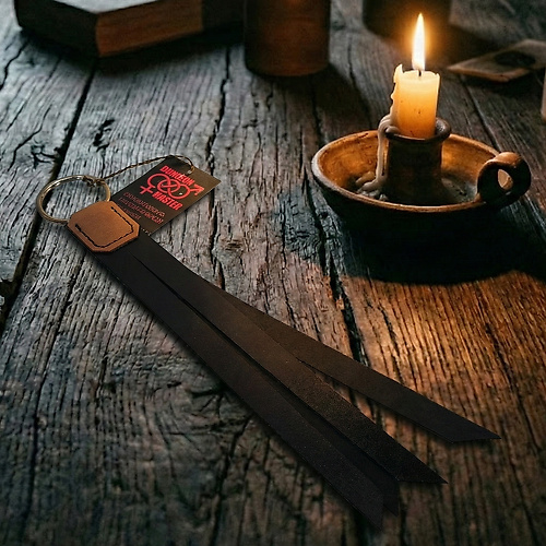 Мини-плеть - пэддл чёрная из натуральной кожи 40 см