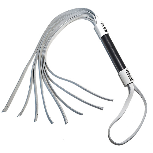 Плеть кожаная чёрно-белая