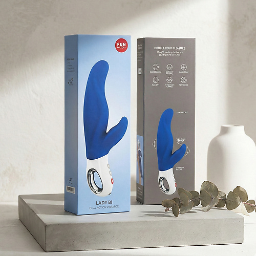 Вибратор-кролик FF LADY BI, синий