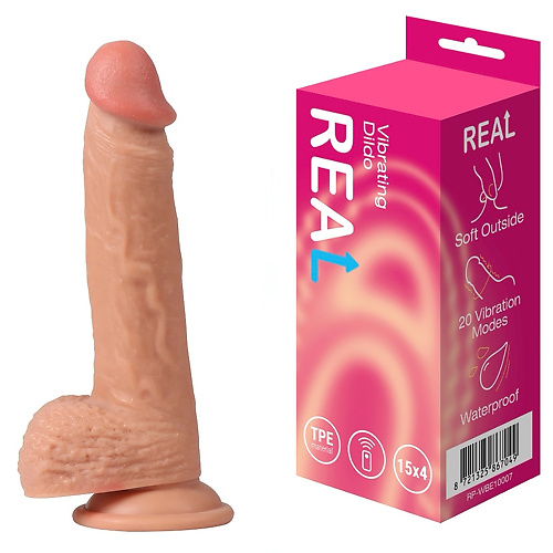 Реалистичный фаллоимитатор с функцией вибрации с дистанционным управлением 21,5 см