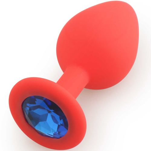 Анальная пробка Play Secrets Silicone Butt Plug Medium, красный синий