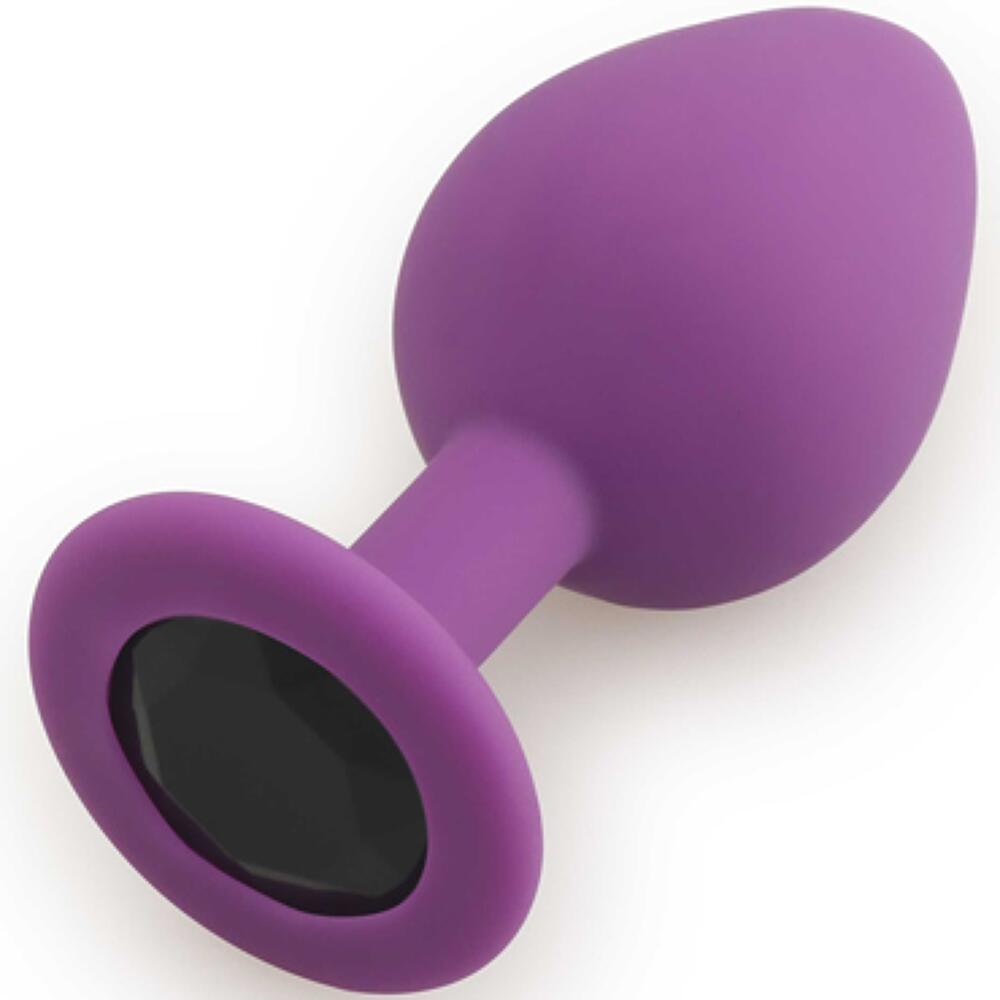 Фотография Анальная пробка Play Secrets Silicone Butt Plug Medium, фиолетовый черный