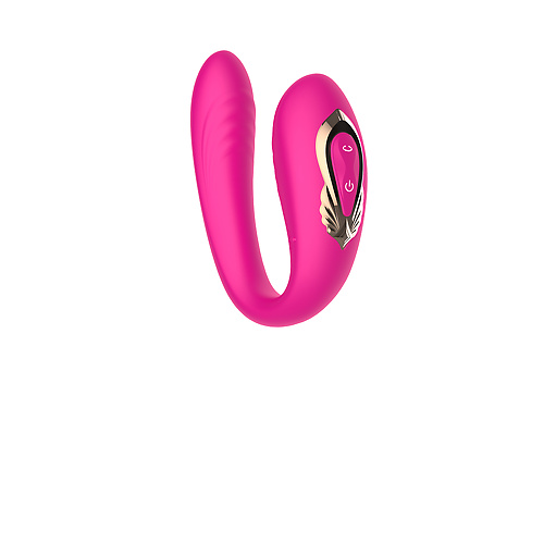 Клиторально-вагинальный вибратор с вращающейся вагинальной частью с пультом ДУ