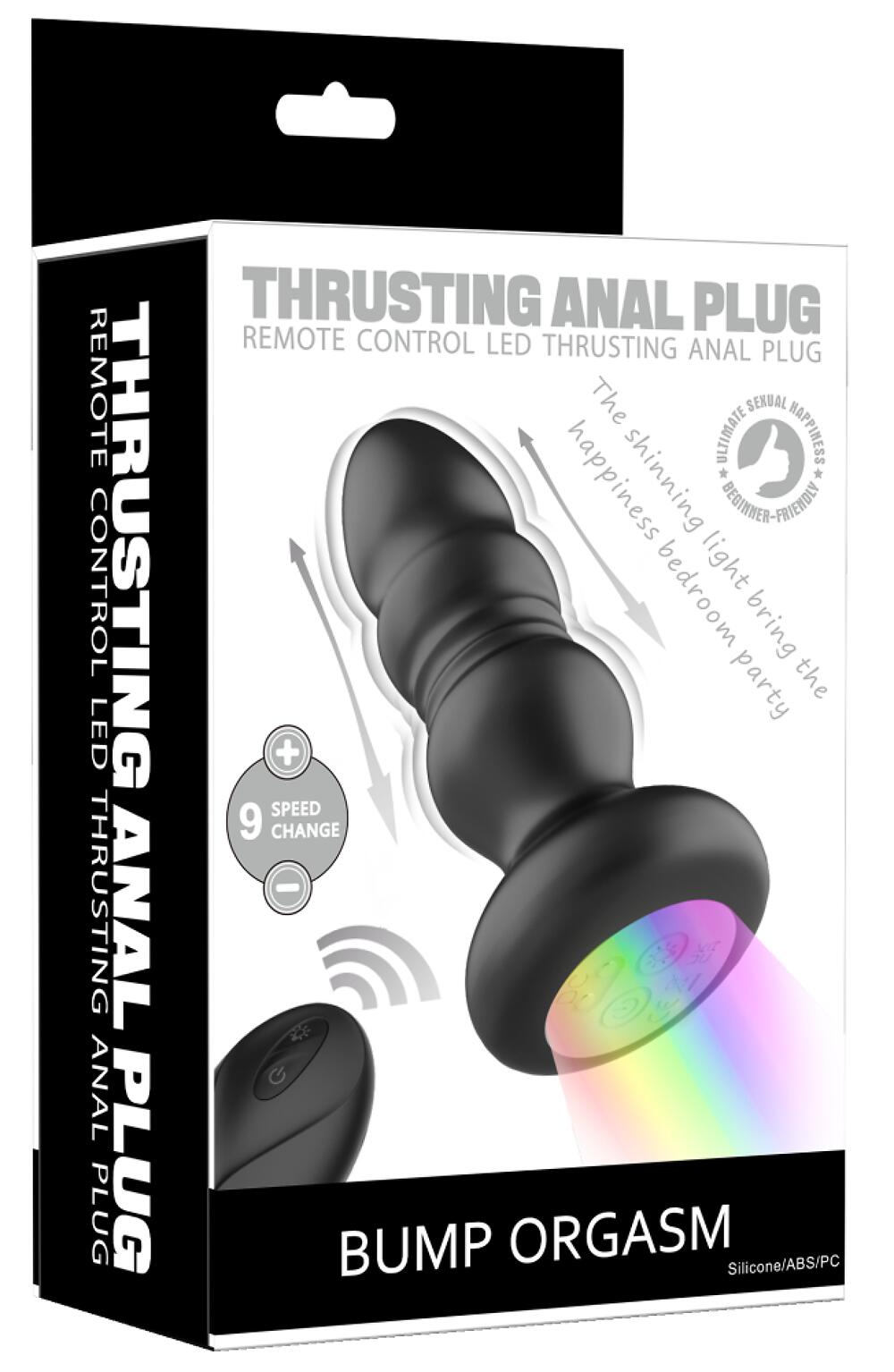 Фотография Светящаяся анальная пробка с возвратно-поступательной функцией